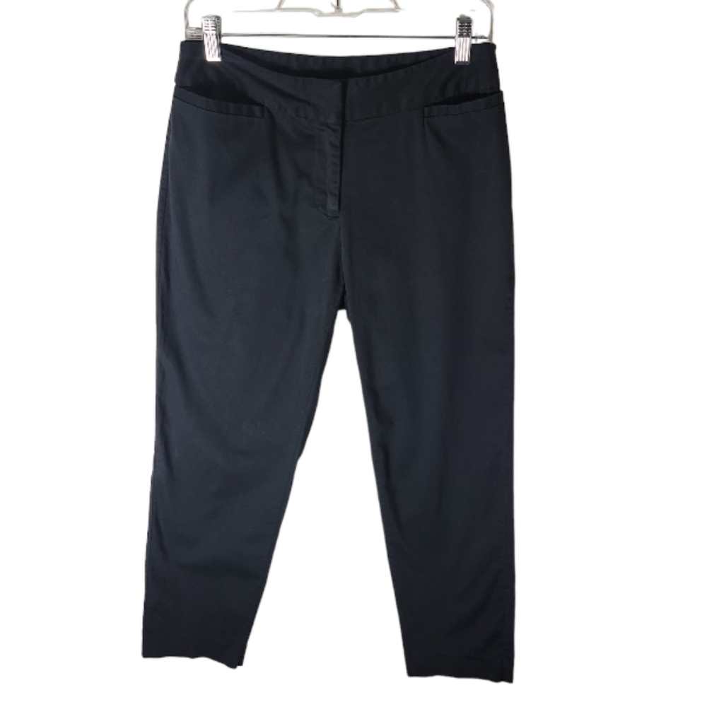 Ruby Rd. women’s black mid rise crop ankle pants stretch size 6 cotton spandex